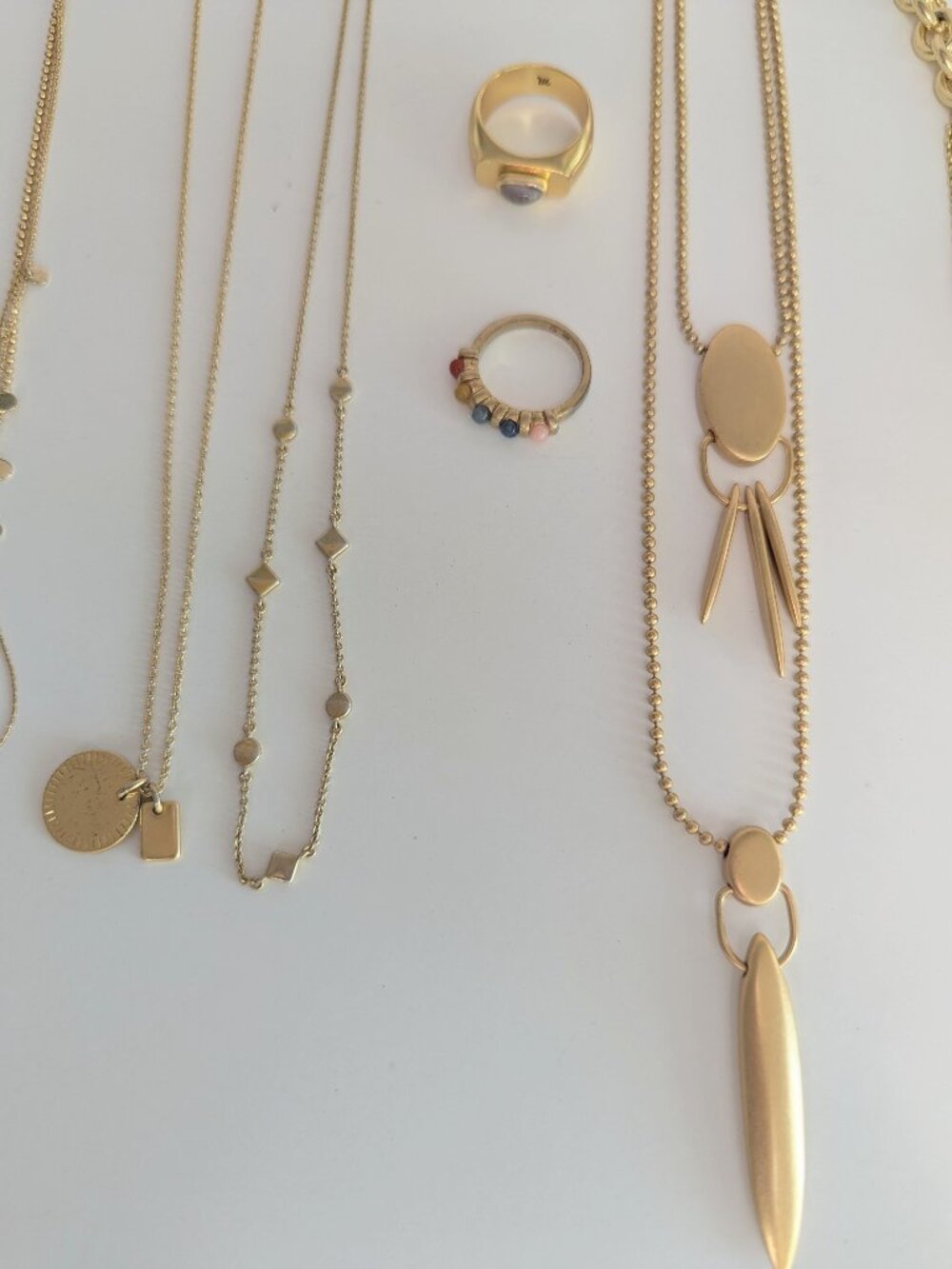 Madewell & Anthropologie Curated Gold Jewelry Bundle Layered Chains Rings - Picture 3 of 13